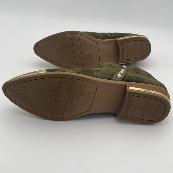 Fergie ankle boots are women 9M suede green gold details festival casual gipsy - Picture 12 of 14
